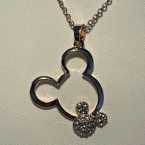 Mickey Mouse Rose Gold Women's Necklace NEW
